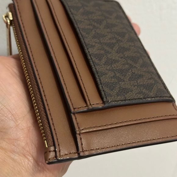 Michael Kors Jet Set Small Double Side Card Case Wallet Brown MK Signatu… - Picture 11 of 11